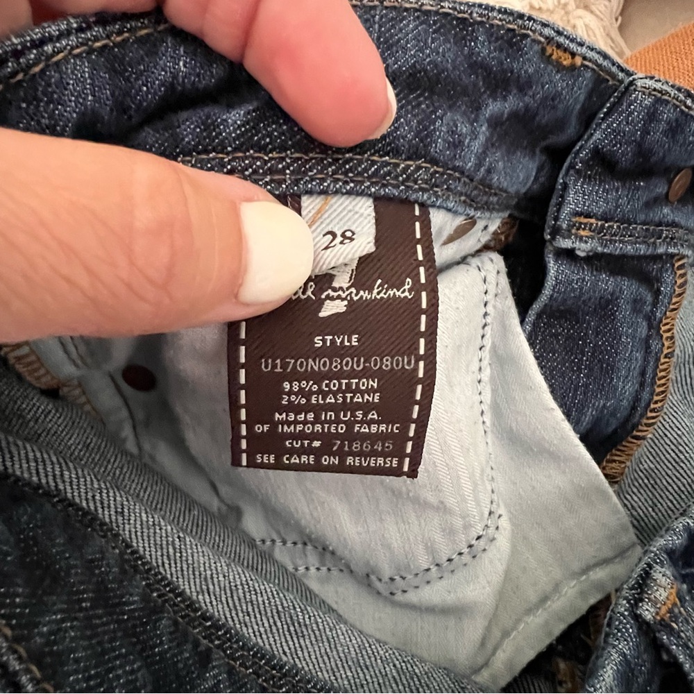 7 FOR ALL MANKIND Flynt Denim Jeans Womens SIZE‎ 28 low rise bootcut y2k western - Picture 4 of 7